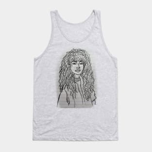 Curly Hair Sketch Tank Top